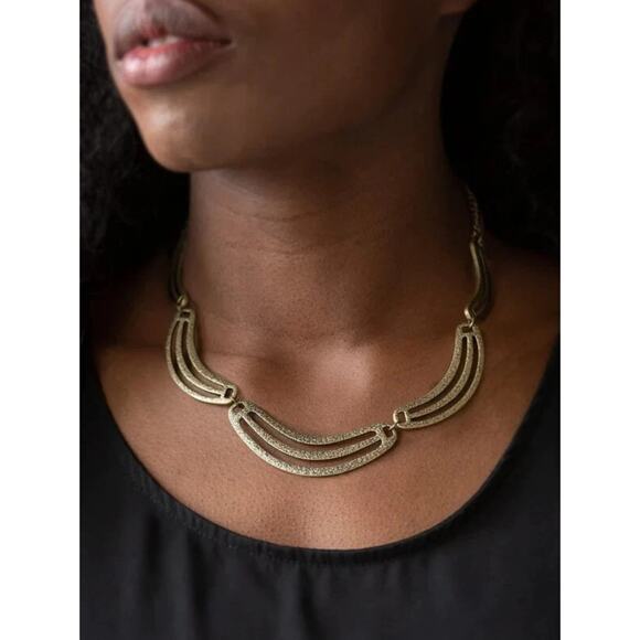 Vintage Style Silver Tone Statement Necklace & Dangle Earrings Set - Picture 1 of 9